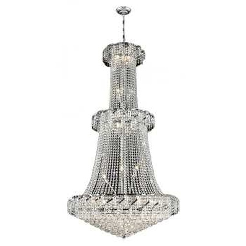 Empire Collection 32 Light Chrome Finish Crystal Chandelier 36