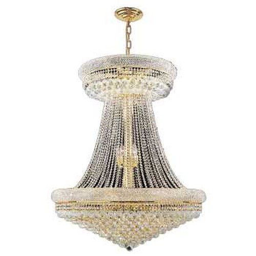 Empire Collection 32 Light Gold Finish Crystal Chandelier 36