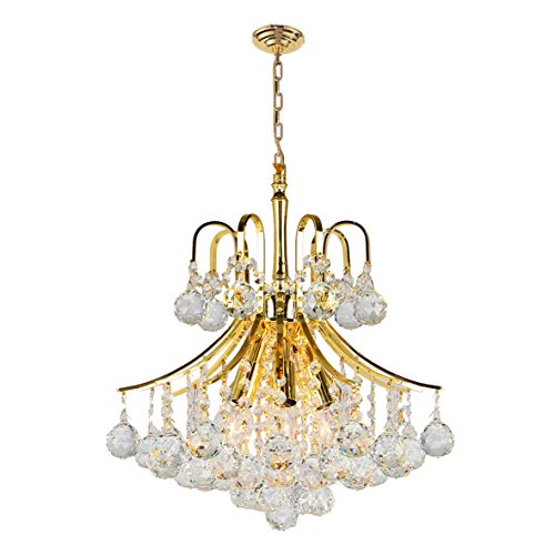 Empire Collection 6 Light Gold Finish Crystal Chandelier 16