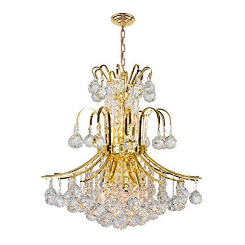 Empire Collection 9 Light Gold Finish Crystal Chandelier 19