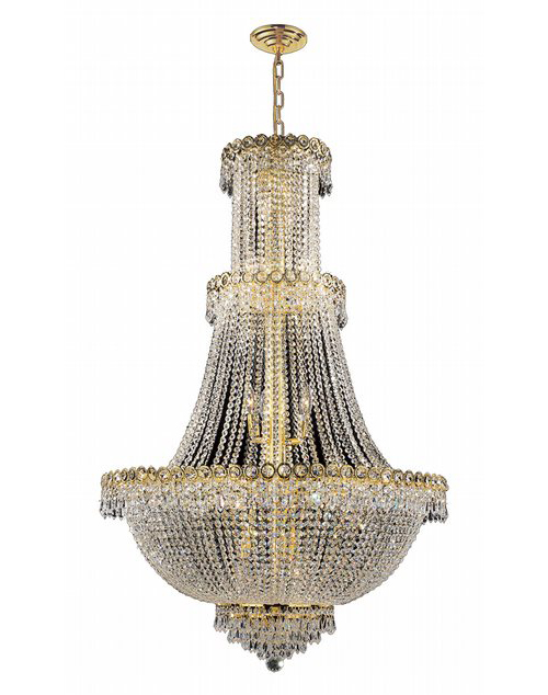 Empire Collection 17 Light Gold Finish Crystal Chandelier 30