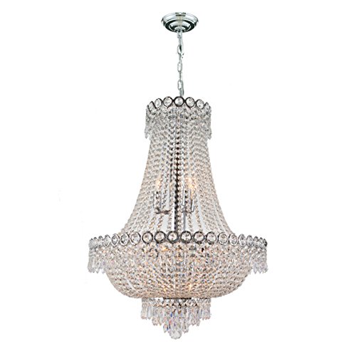 Empire Collection 12 Light Chrome Finish Crystal Chandelier 20