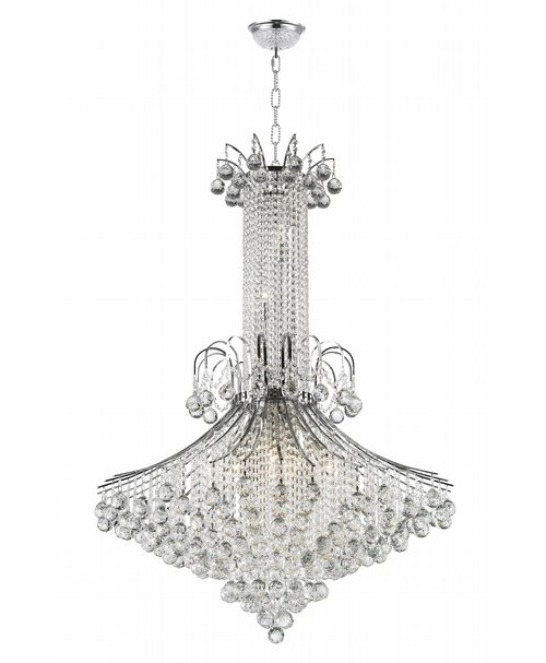 Empire Collection 16 Light Chrome Finish Crystal Chandelier 35