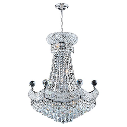 Empire Collection 12 Light Chrome Finish Crystal Chandelier 20