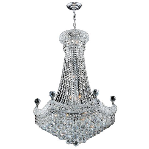 Empire Collection 15 Light Chrome Finish Crystal Chandelier 24