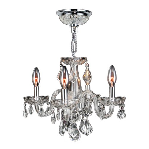Clarion Collection 4 Light Chrome Finish and Clear Crystal Chandelier 16