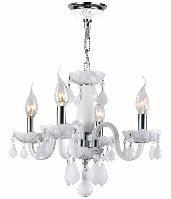 Clarion Collection 4 Light Chrome Finish and White Crystal Chandelier 16