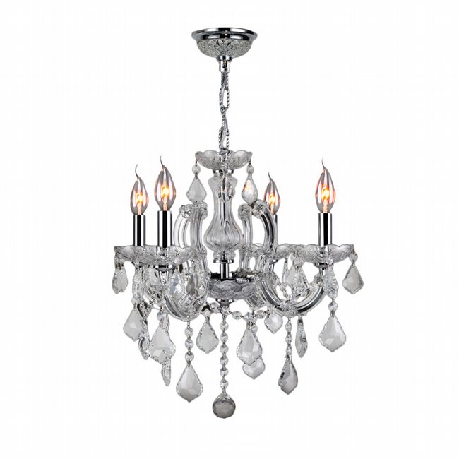 Catherine 4 Light Chrome Finish and Clear Crystal Chandelier