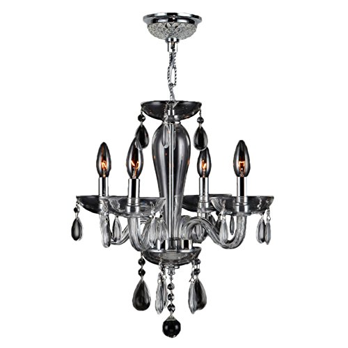 Gatsby Collection 4 Light Chrome Finish and Clear Blown Glass Chandelier 16