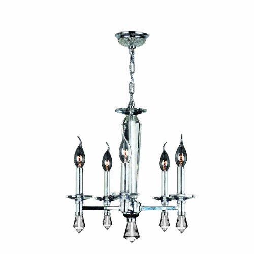 Gatsby Collection 5 Light Chrome Finish and Clear Crystal Candle Mini Chandelier 16" D x 18" H Mini