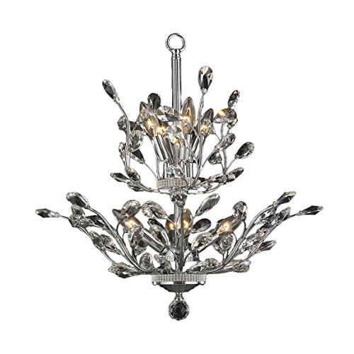 Aspen Collection 8 Light Chrome Finish and Crystal Floral Chandelier 21