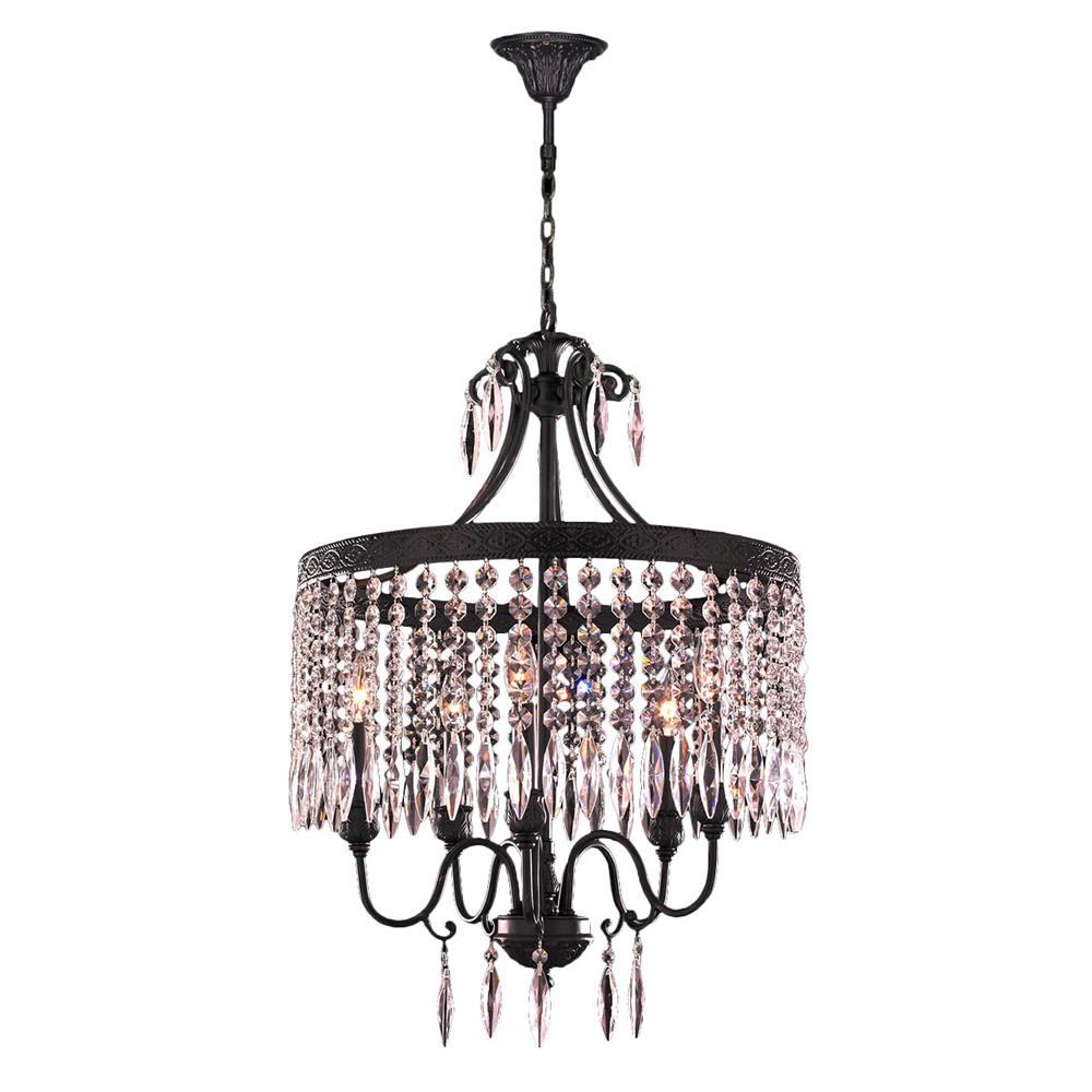 Enfield Collection 5 Light Flemish Brass and Clear Crystal Chandelier 20
