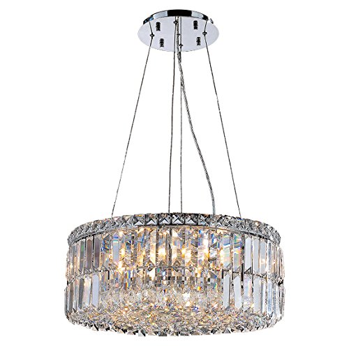 Cascade Collection 12 Light Chrome Finish and Clear Crystal Circle Chandelier 20