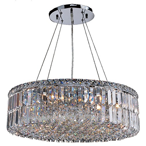 Cascade Collection 12 Light Chrome Finish and Clear Crystal Circle Chandelier 24