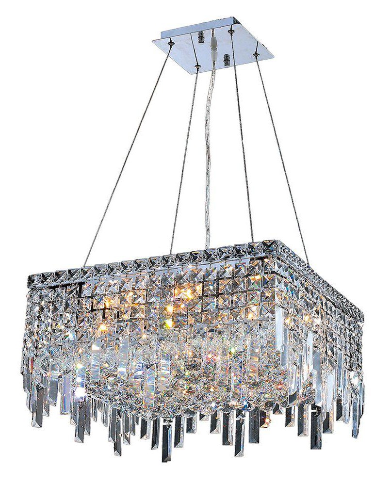 Cascade Collection 12 Light Chrome Finish and Clear Crystal Chandelier
