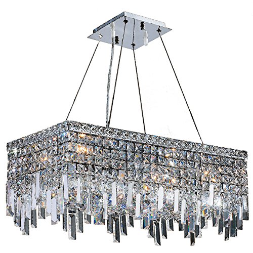 Cascade Collection 6 Light Chrome Finish and Clear Crystal Chandelier