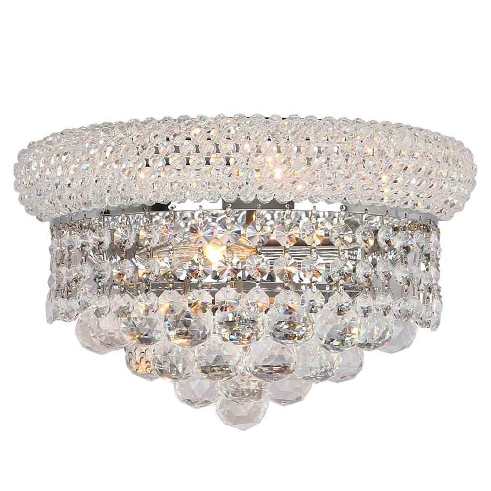 Empire Collection 2 Light Chrome Finish and Clear Crystal Wall Sconce Light 12