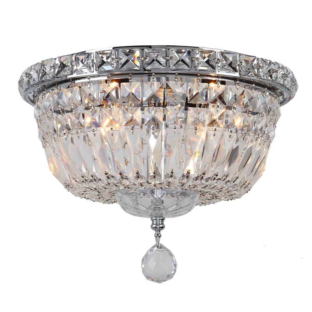 Empire Collection 4 Light Chrome Finish and Clear Crystal Flush Mount Ceiling Light 10