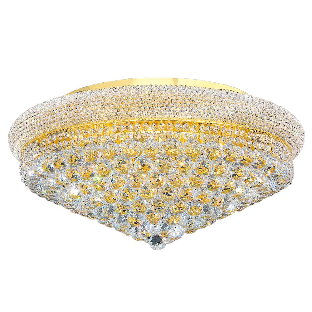 Empire Collection 15 Light Gold Finish and Clear Crystal Flush Mount Ceiling Light 28