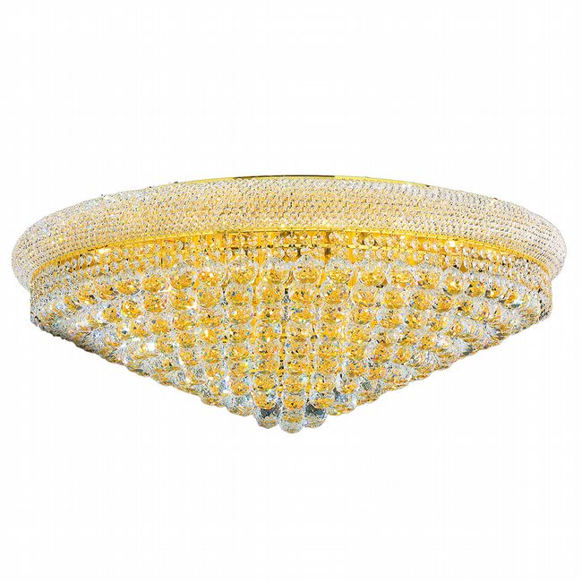Empire Collection 20 Light Gold Finish and Clear Crystal Flush Mount Ceiling Light 36