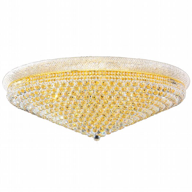 Empire Collection 33 Light Gold Finish and Clear Crystal Flush Mount Ceiling Light 48