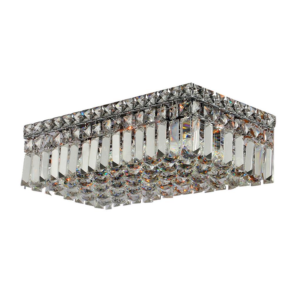 Cascade Collection 4 Light Chrome Finish and Clear Crystal Flush Mount Ceiling Light 16