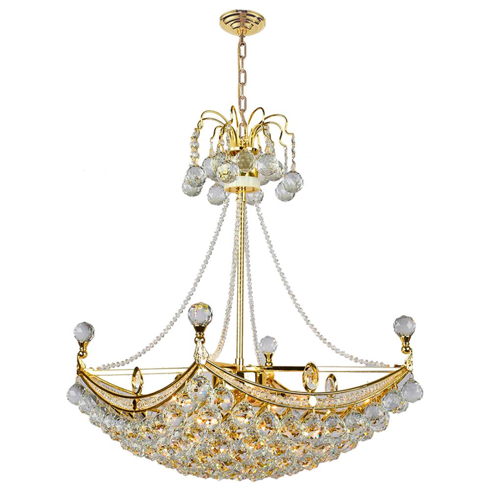 Empire Collection 6 Light Gold Finish Crystal Umbrella Chandelier 20