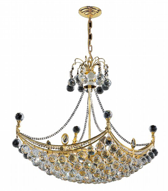 Empire Collection 8 Light Gold Finish Crystal Umbrella Chandelier 24