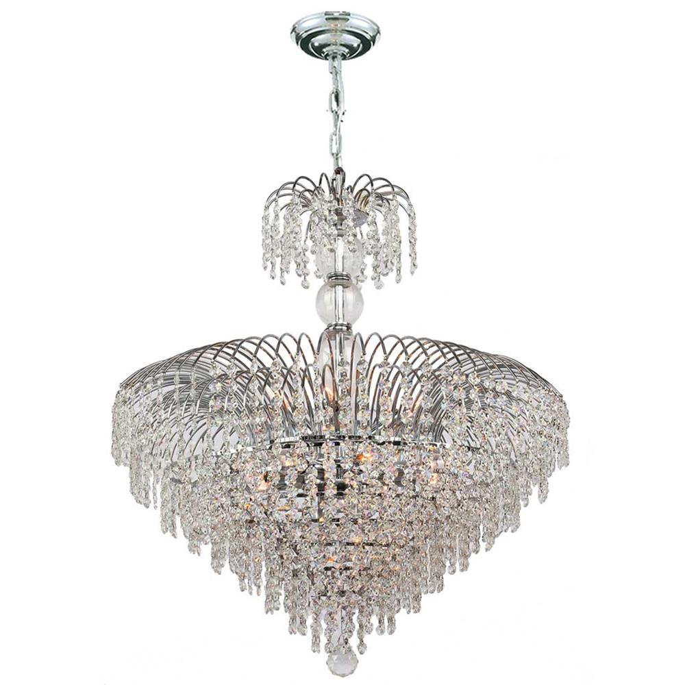 Empire Collection 14 Light Chrome Finish Crystal Chandelier 24