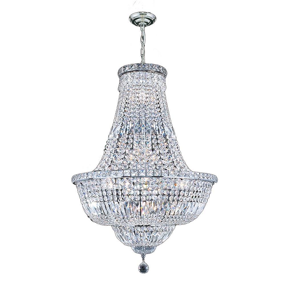 Empire Collection 15 Light Chrome Finish Crystal Chandelier 22