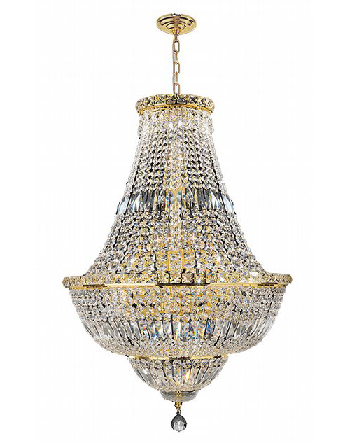 Empire Collection 15 Light Gold Finish Crystal Chandelier 22