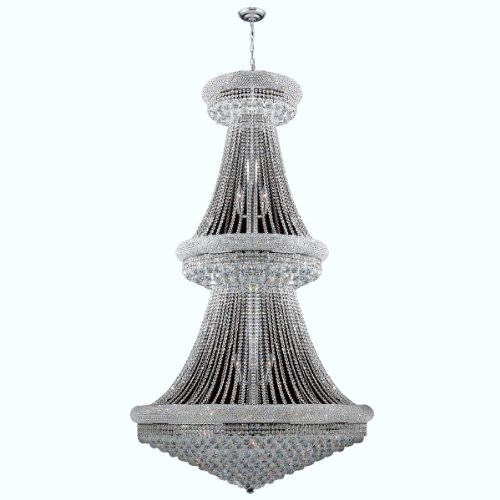 Empire Collection 38 Light Chrome Finish Crystal Chandelier 42
