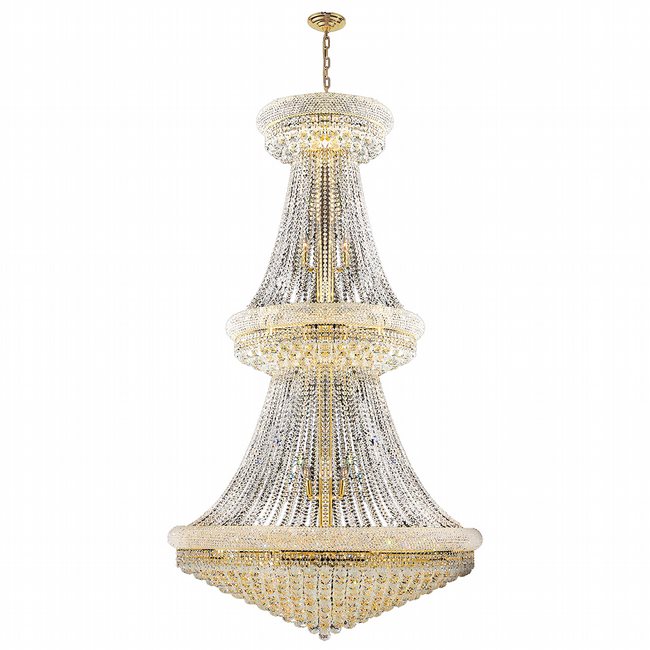 Empire Collection 38 Light Gold Finish Crystal Chandelier 42