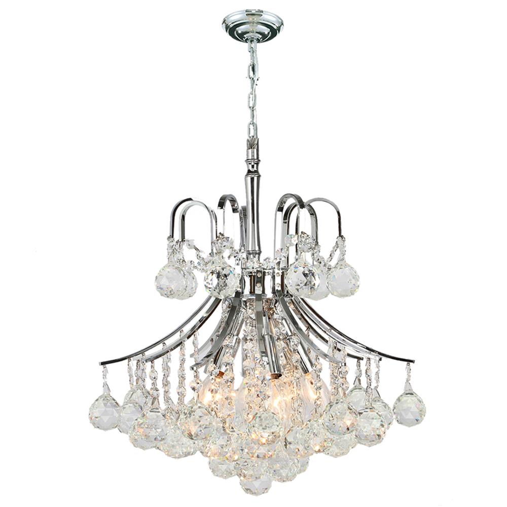 Empire Collection 6 Light Chrome Finish Crystal Chandelier 16