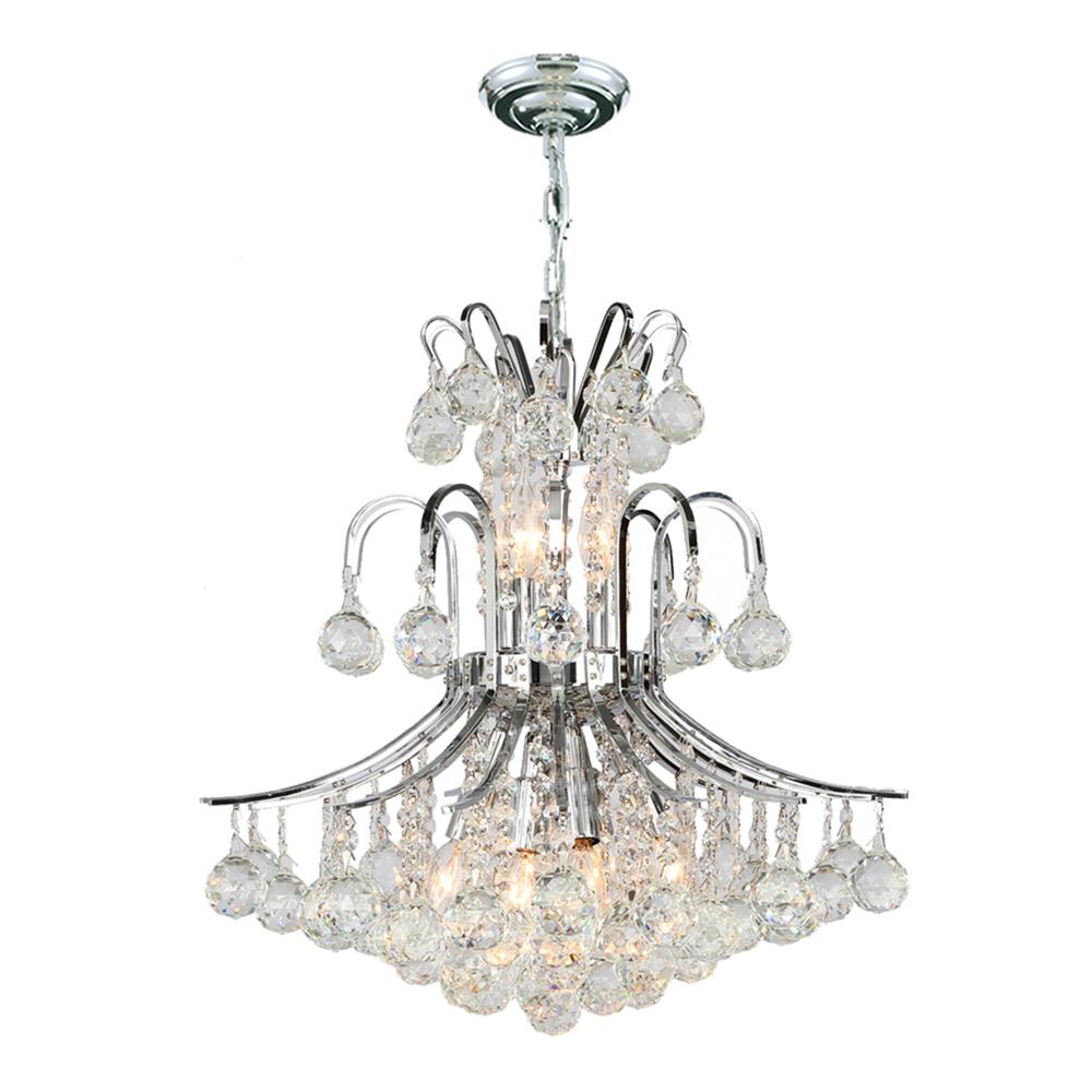 Empire Collection 9 Light Chrome Finish Crystal Chandelier 19