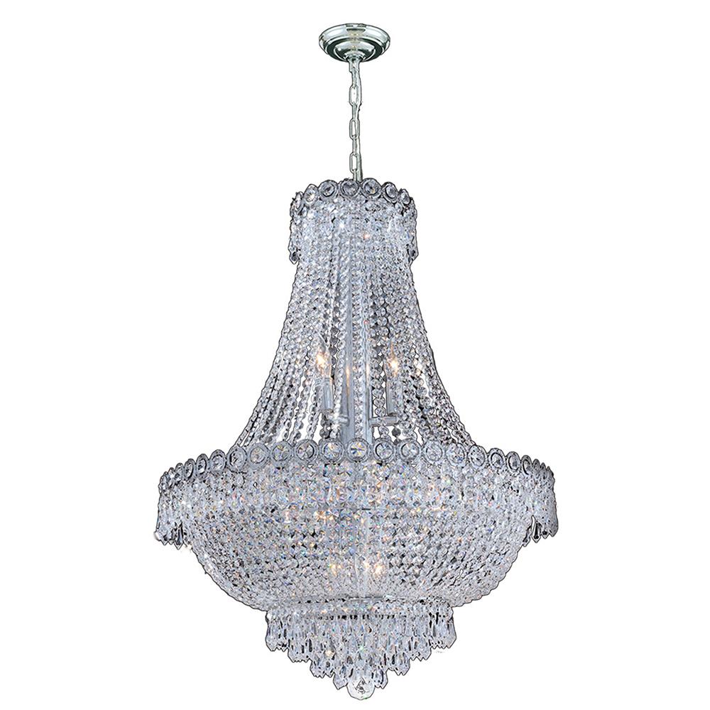 Empire Collection 12 Light Chrome Finish Crystal Chandelier 24