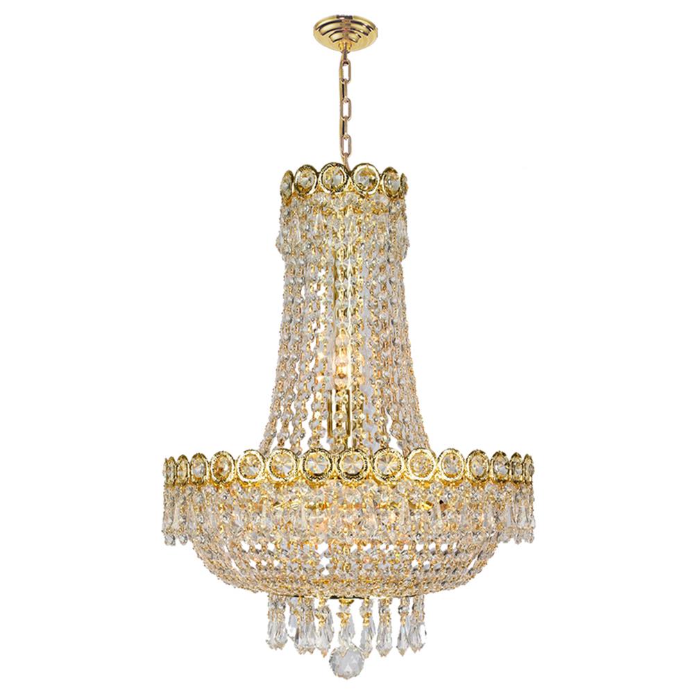 Empire Collection 8 Light Gold Finish Crystal Chandelier 16