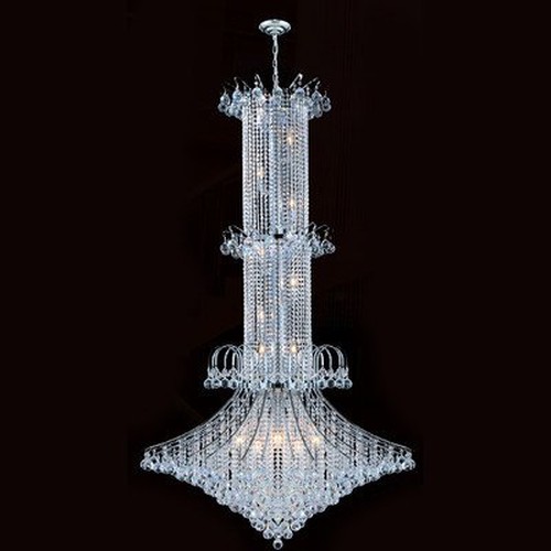 Empire Collection 20 Light Chrome Finish Crystal Chandelier 44