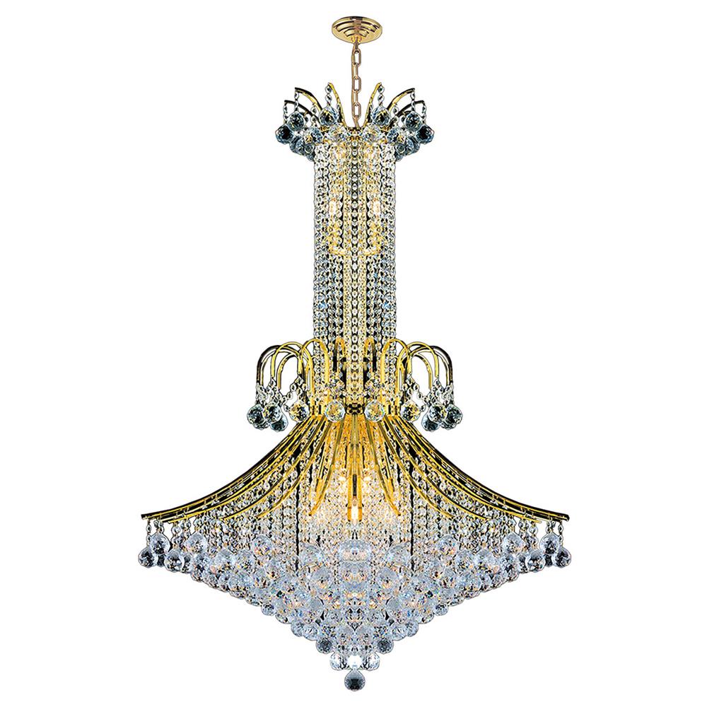 Empire Collection 16 Light Gold Finish Crystal Chandelier 35