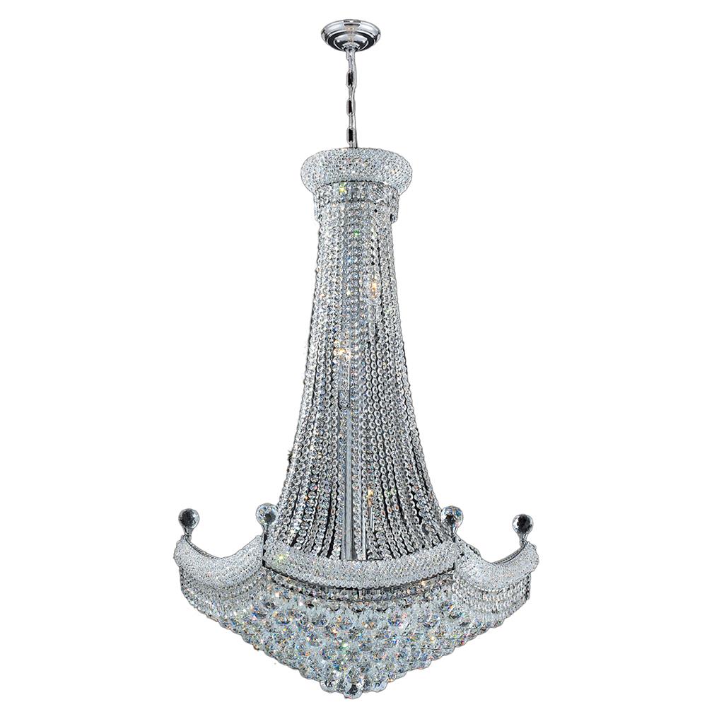 Empire Collection 18 Light Chrome Finish Crystal Chandelier 30