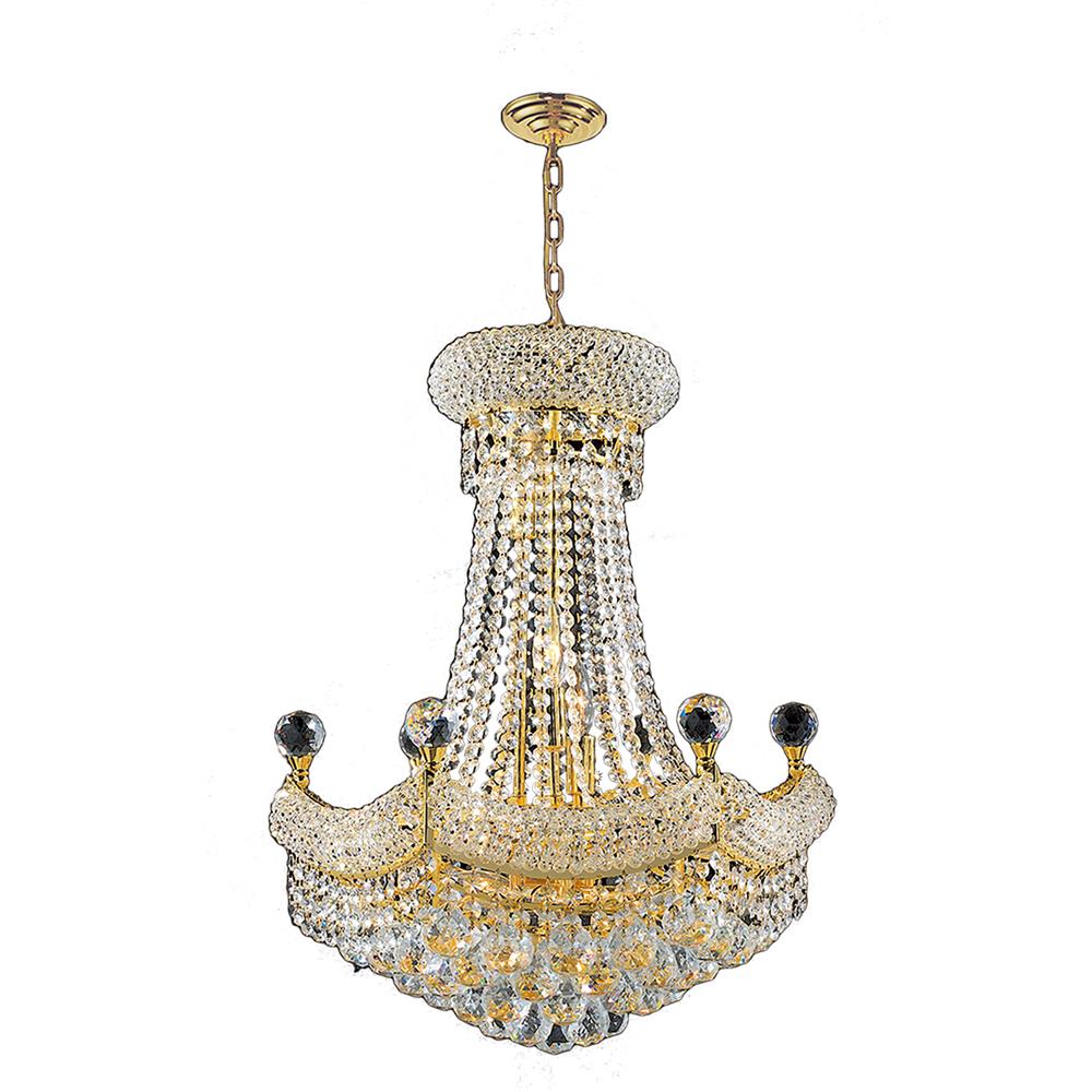 Empire Collection 12 Light Gold Finish Crystal Chandelier 20