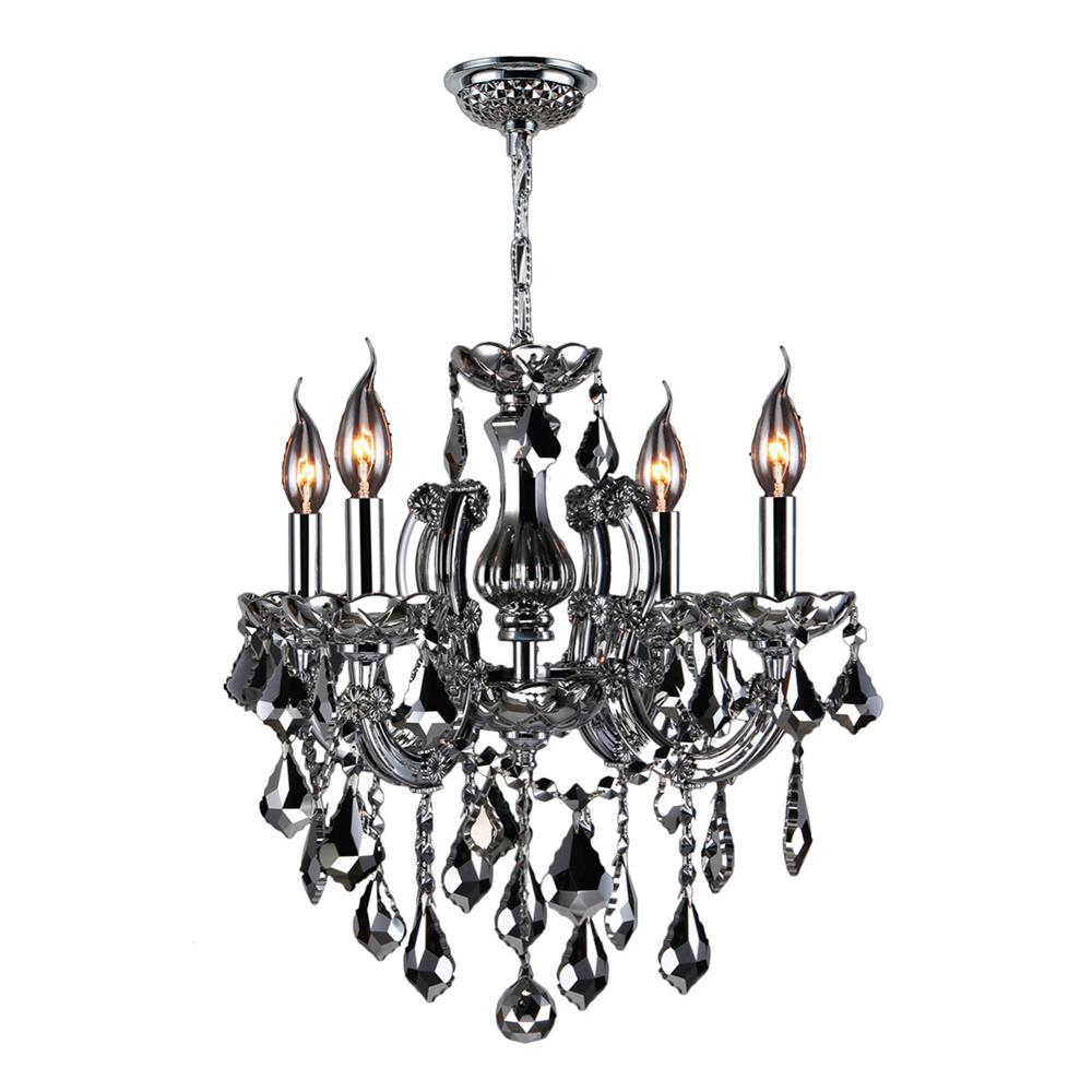 Catherine Collection 4 Light Chrome Finish and Chrome Crystal Chandelier 18" D x 18" H Medium