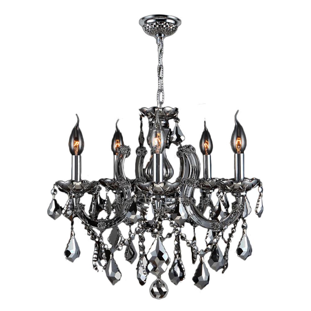 Catherine Collection 8 Light Chrome Finish and Chrome Crystal Chandelier 22" D x 22" H Medium