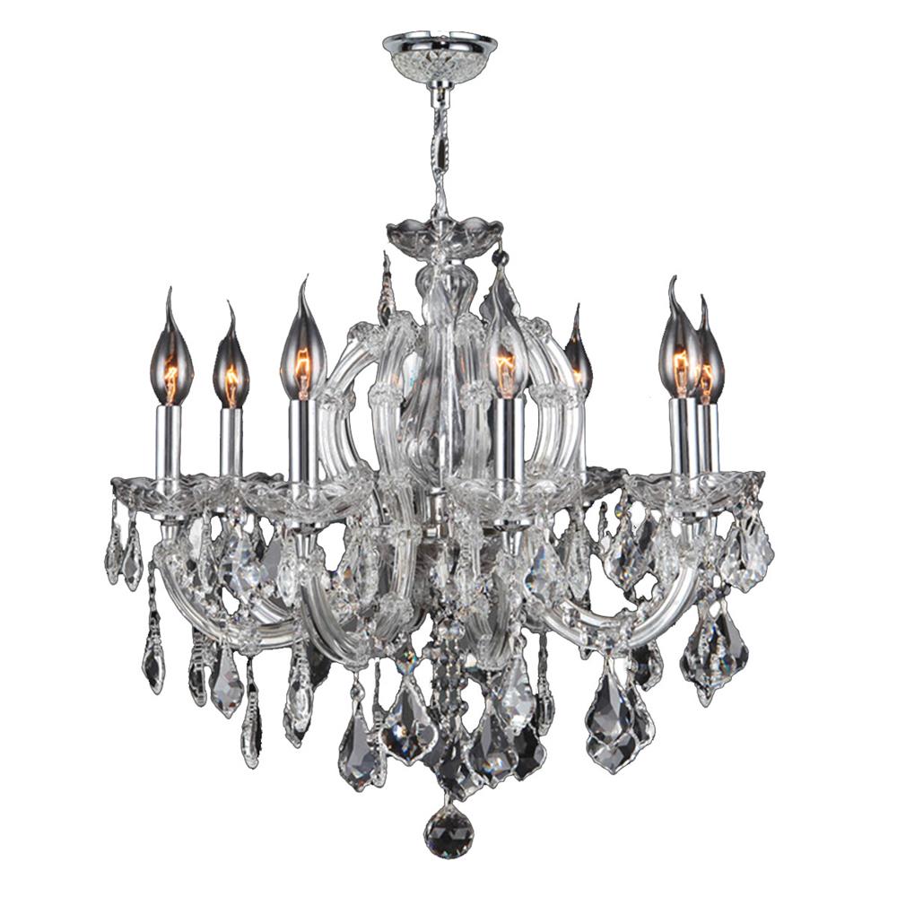 Catherine Collection 8 Light Chrome Finish and Clear Crystal Chandelier 22" D x 22" H Medium