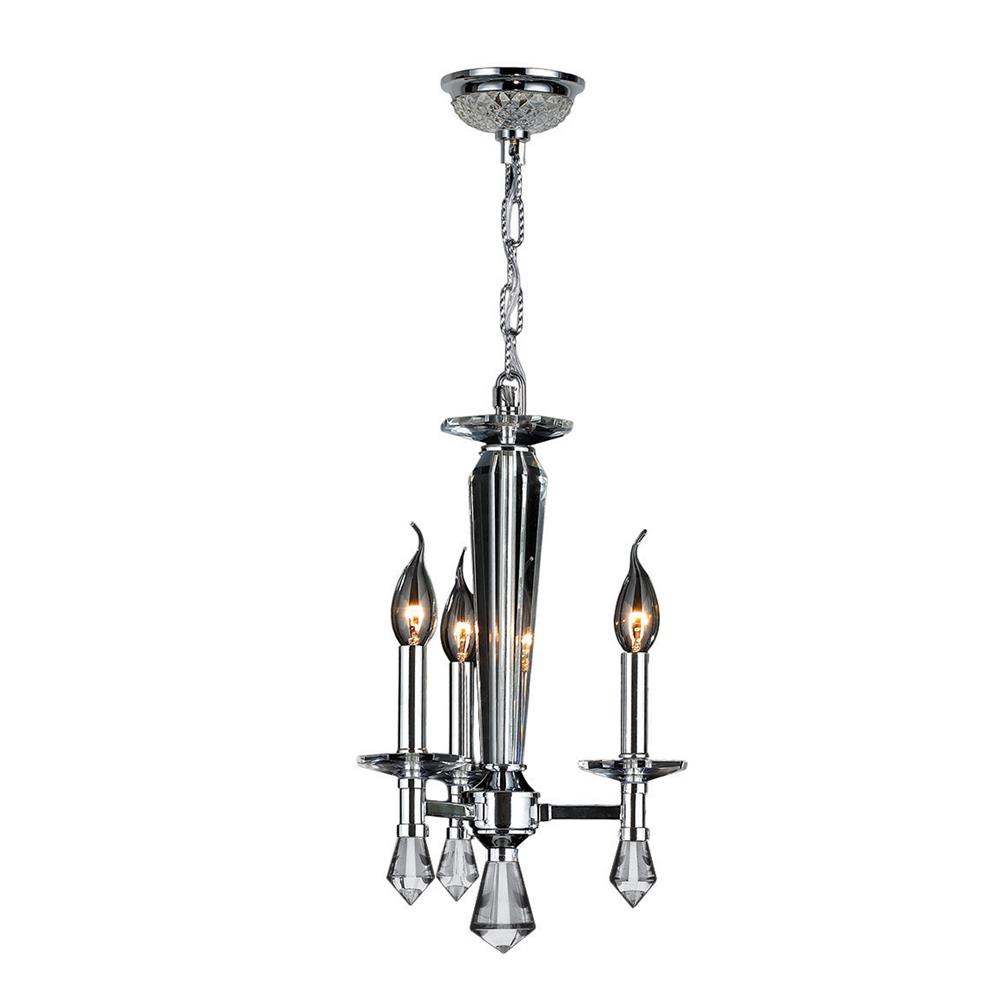 Gatsby Collection 3 Light Chrome Finish and Clear Crystal Candle Mini Chandelier 12" D x 18" H Mini