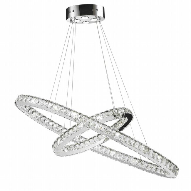 Galaxy 28 LED Light Chrome Finish and Clear Crystal Constellation Ring Dimmable Chandelier 40