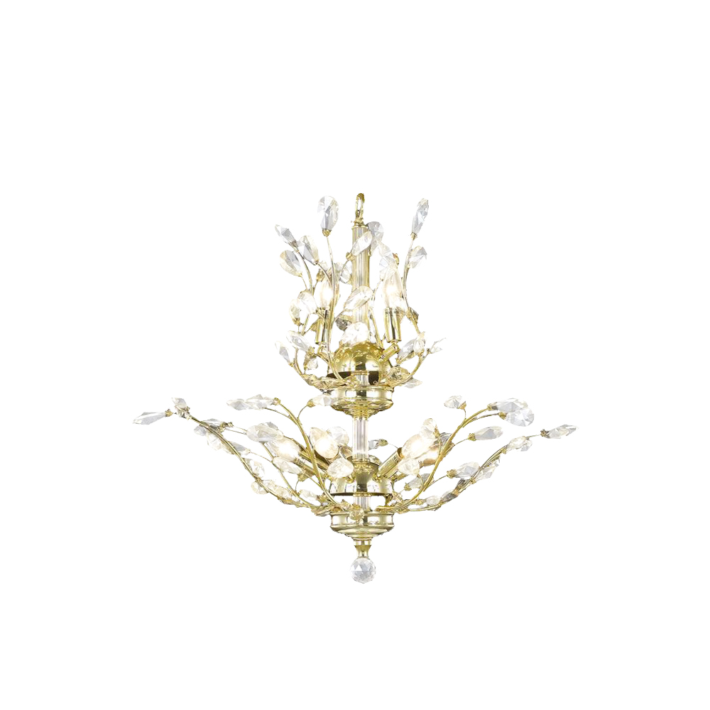 Aspen Collection 8 Light Gold Finish and Crystal Floral Chandelier 21