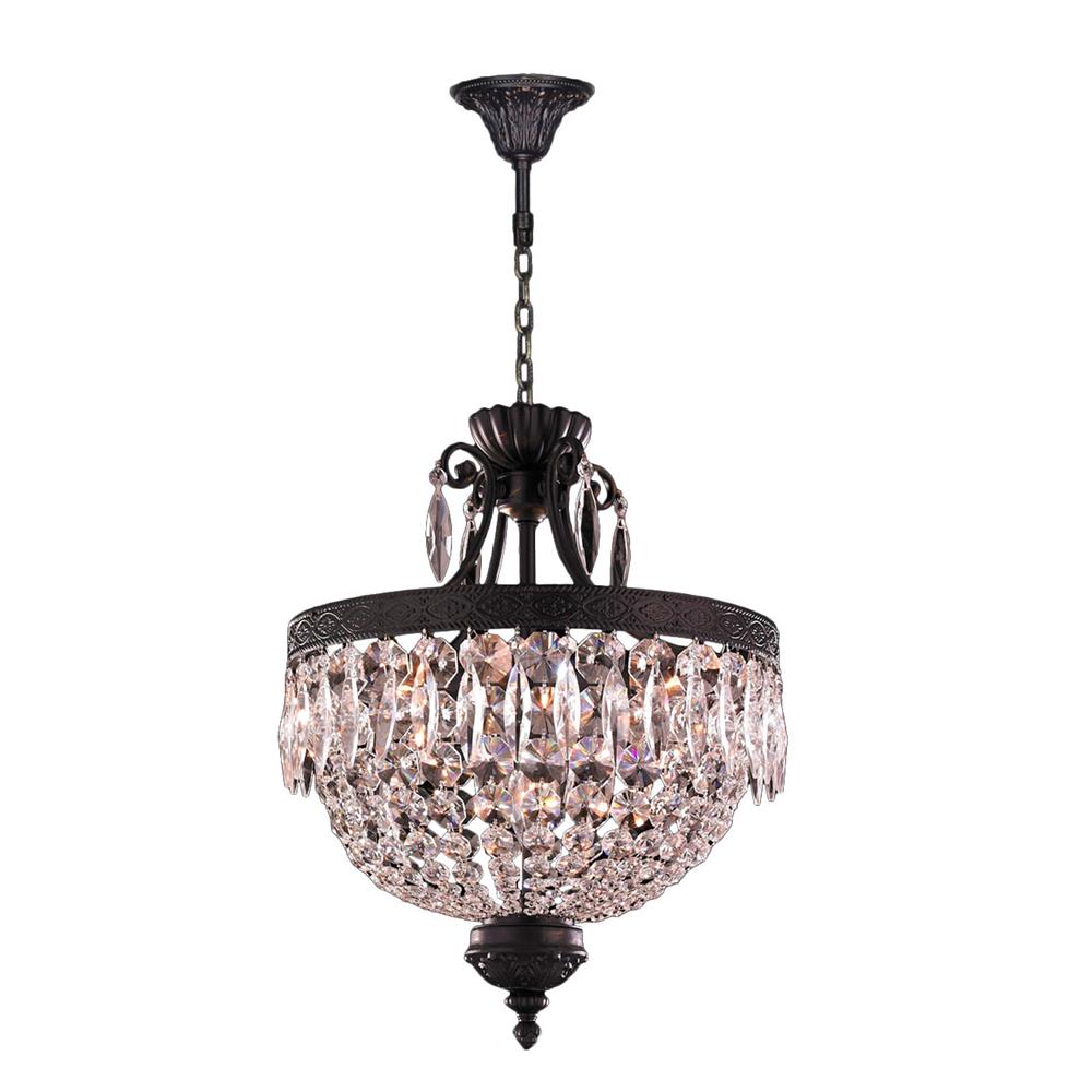 Enfield Collection 3 Light Flemish Brass Finish and Clear Crystal Chandelier 16
