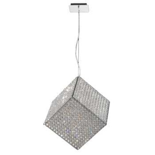 Cube Collection 13 Light Chrome Finish and Clear Crystal Geometric Pendant 18