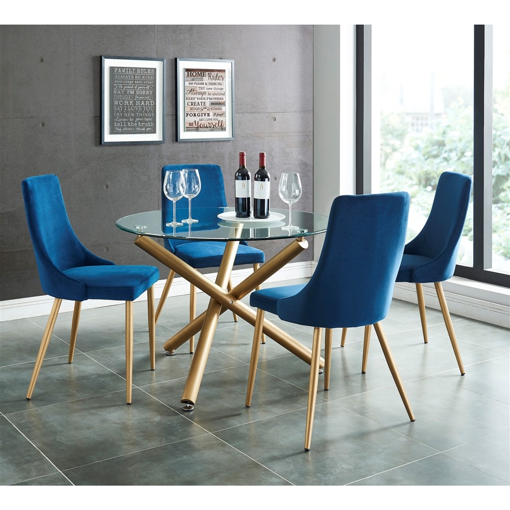 Carmilla Dining 5Pc Set Chair Blue